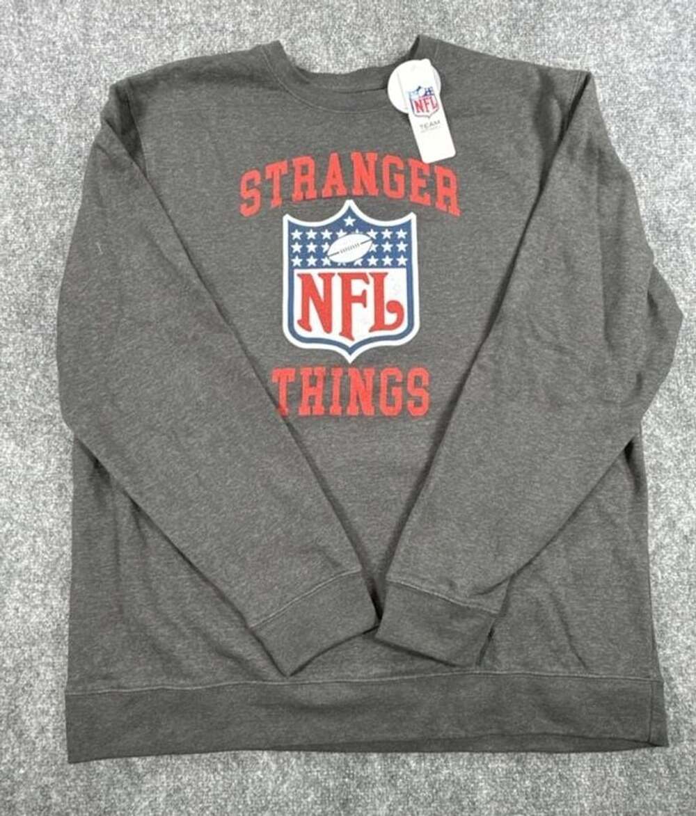 NFL Stranger Things Gray Fleece Crewneck Sweatshirt - Size 2XL NWT